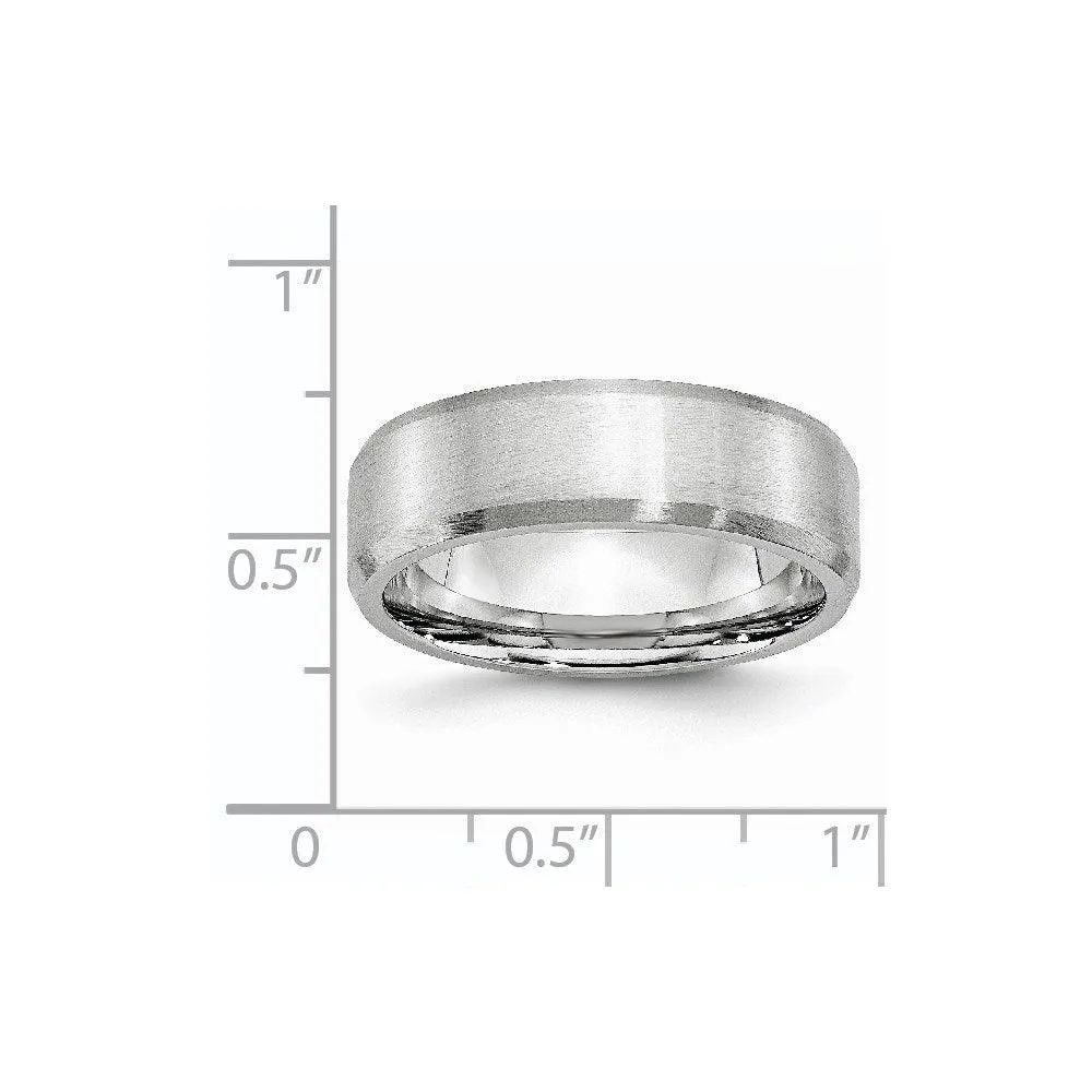 Chisel Jewelry Cobalt Beveled Edge Satin 7mm Band