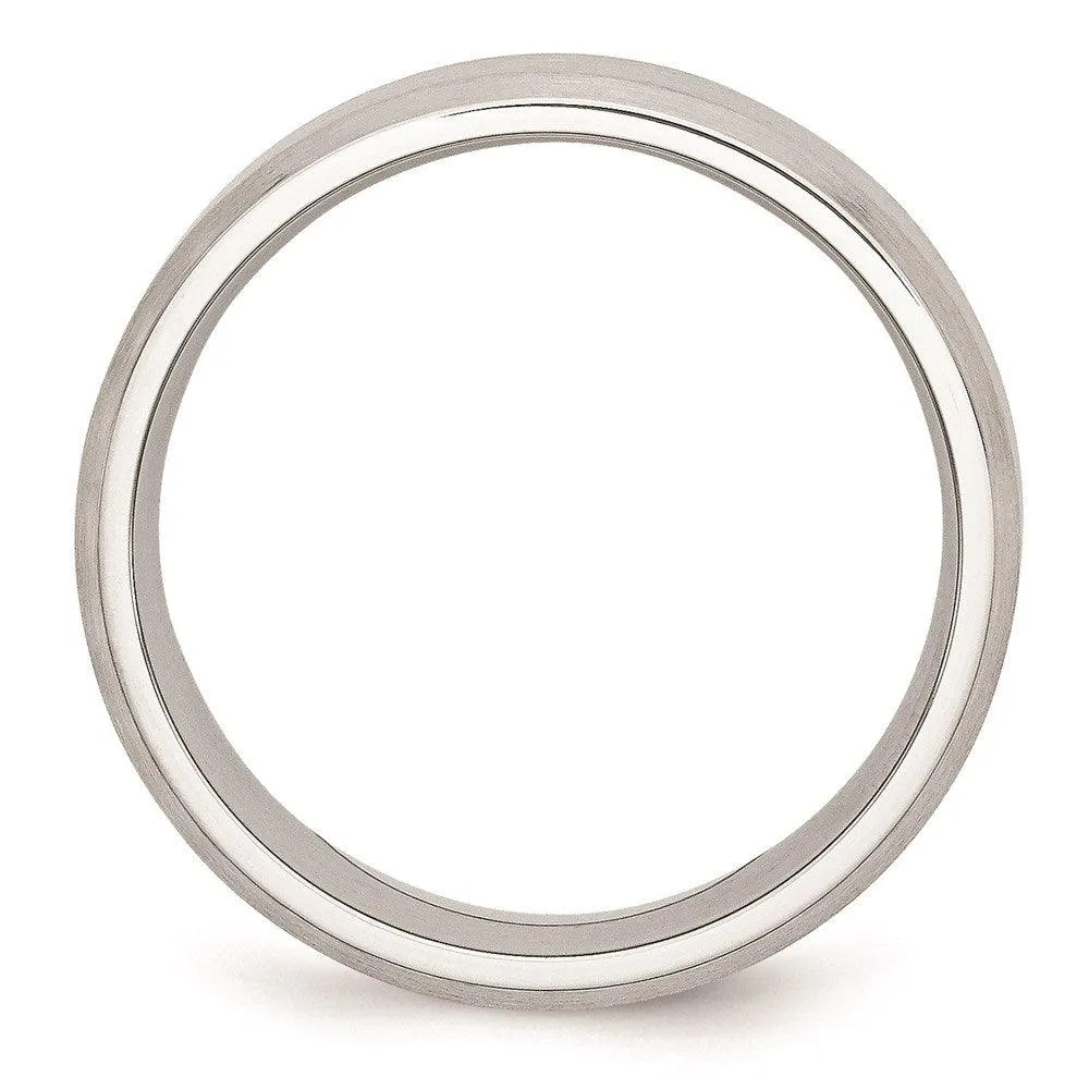 Chisel Jewelry Cobalt Beveled Edge Satin 8mm Band