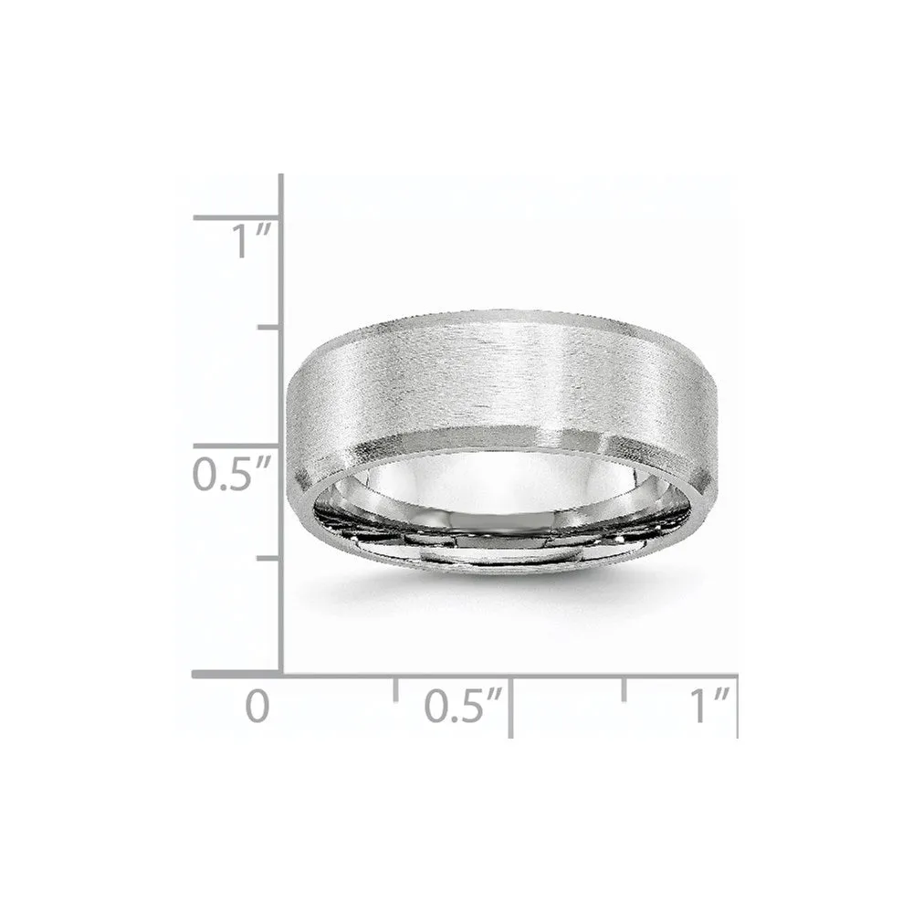 Chisel Jewelry Cobalt Beveled Edge Satin 8mm Band