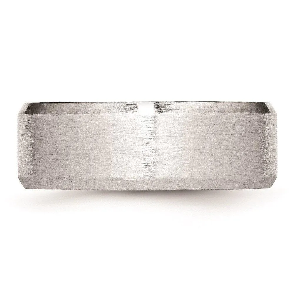 Chisel Jewelry Cobalt Beveled Edge Satin 8mm Band