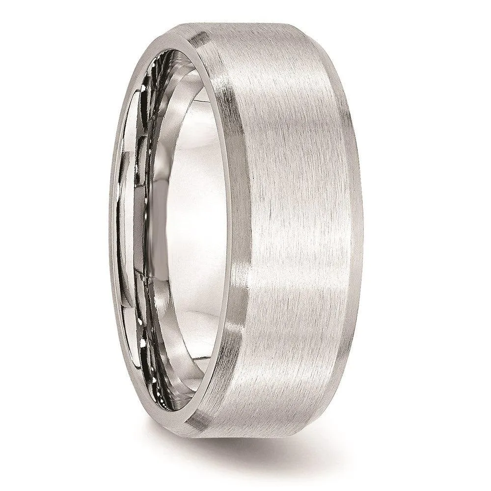 Chisel Jewelry Cobalt Beveled Edge Satin 8mm Band