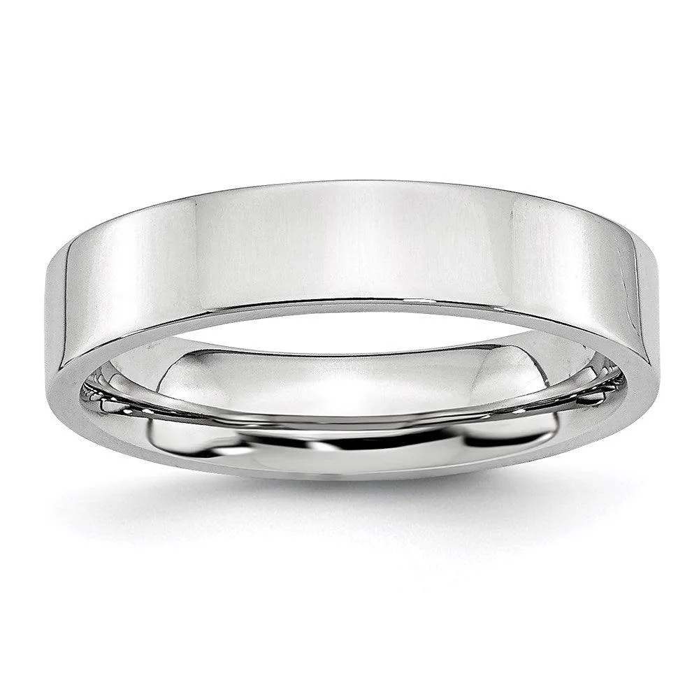 Chisel Jewelry Cobalt Flat Polished 5mm Band