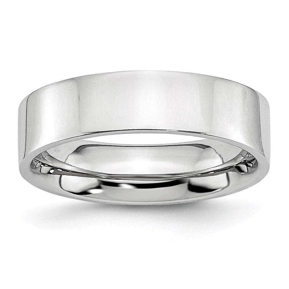Chisel Jewelry Cobalt Flat Polished 6mm Band