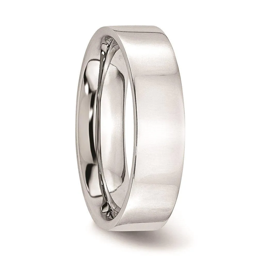 Chisel Jewelry Cobalt Flat Polished 6mm Band