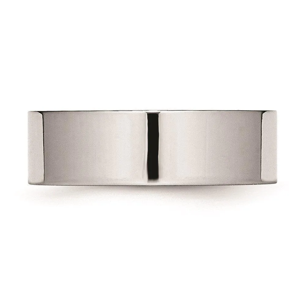 Chisel Jewelry Cobalt Flat Polished 7mm Band