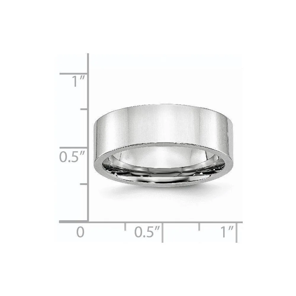 Chisel Jewelry Cobalt Flat Polished 7mm Band