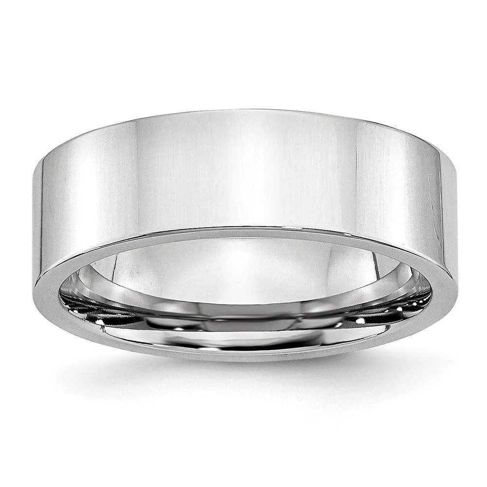 Chisel Jewelry Cobalt Flat Polished 7mm Band