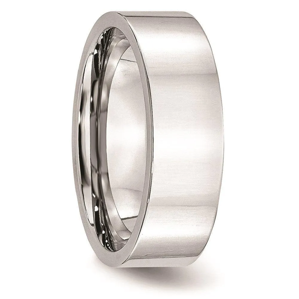 Chisel Jewelry Cobalt Flat Polished 7mm Band