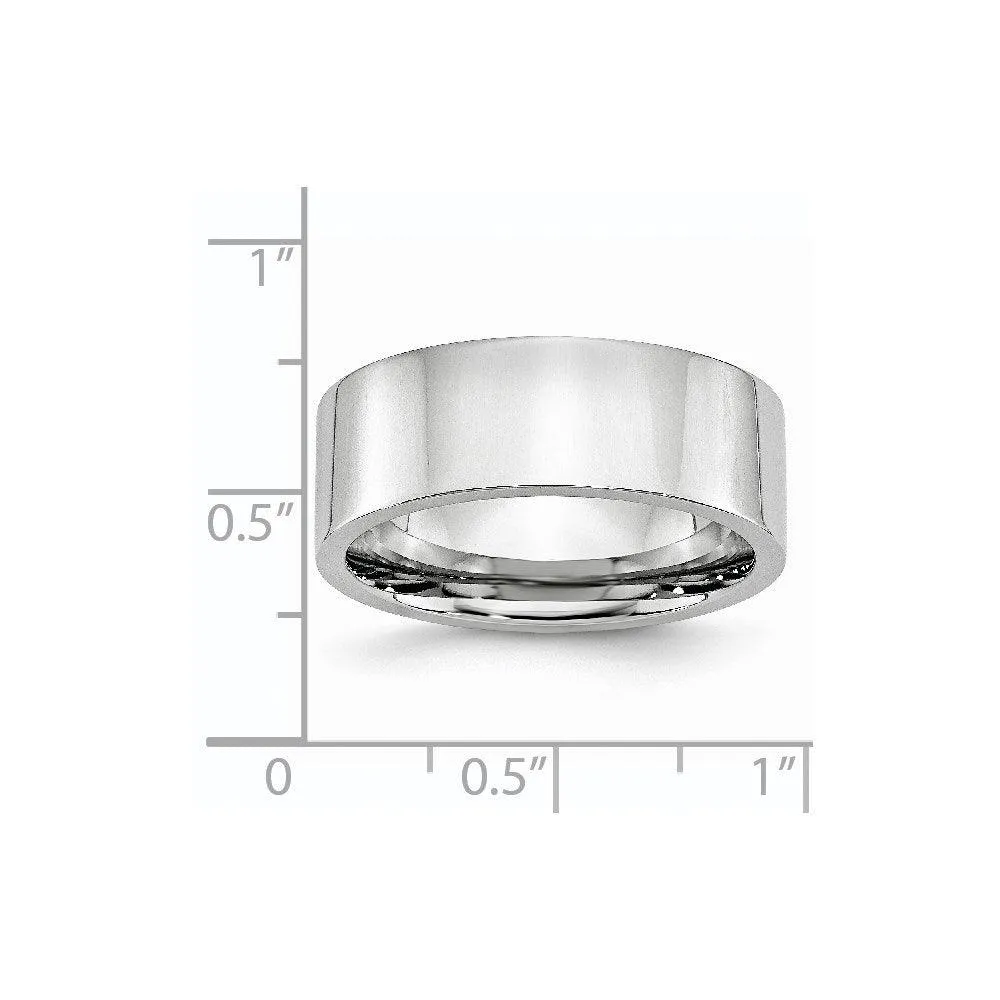 Chisel Jewelry Cobalt Flat Polished 8mm Band