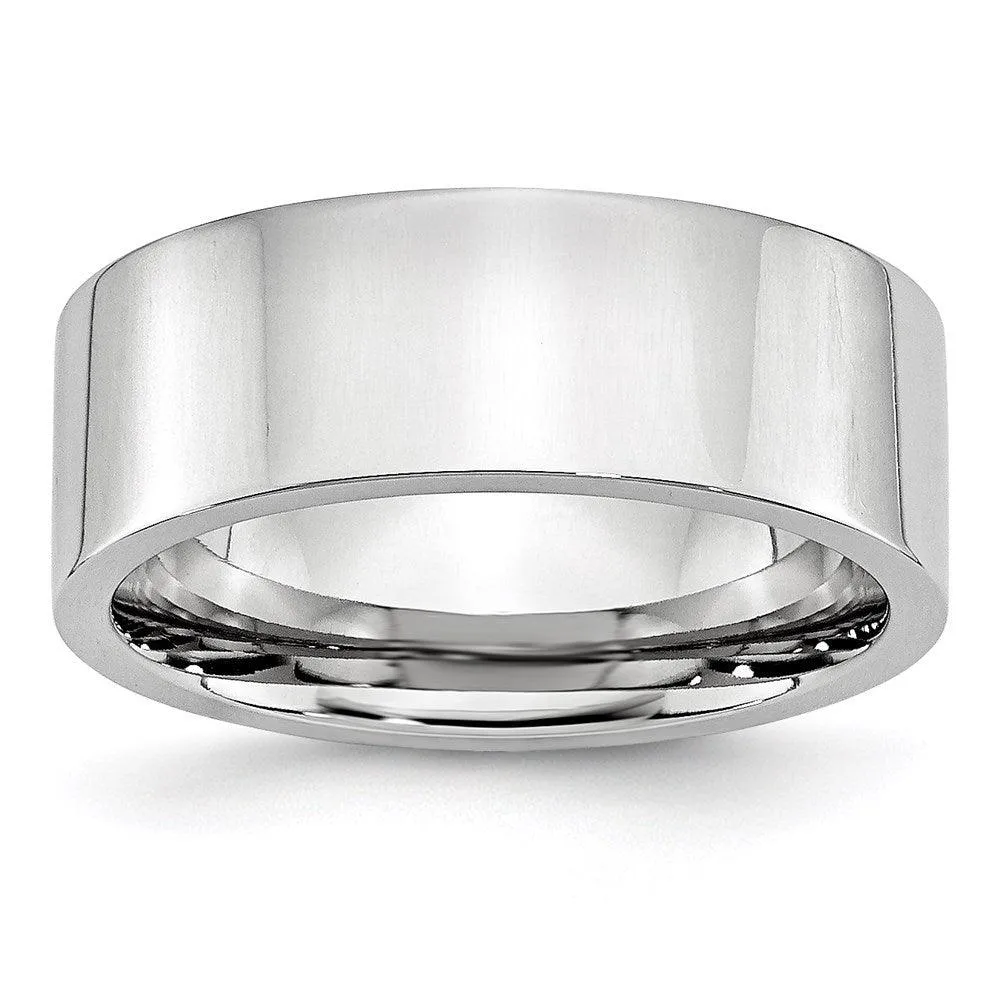 Chisel Jewelry Cobalt Flat Polished 8mm Band
