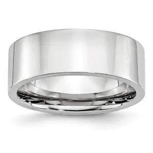 Chisel Jewelry Cobalt Flat Polished 8mm Band