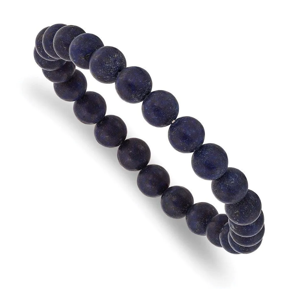 Chisel Jewelry Lapis Agate Beaded Stretch Bracelet