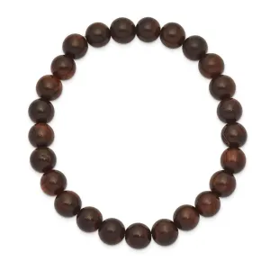 Chisel Jewelry Red Sandalwood Bead Stretch Bracelet
