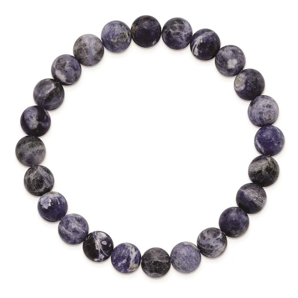 Chisel Jewelry Sodalite Agate Beaded Stretch Bracelet