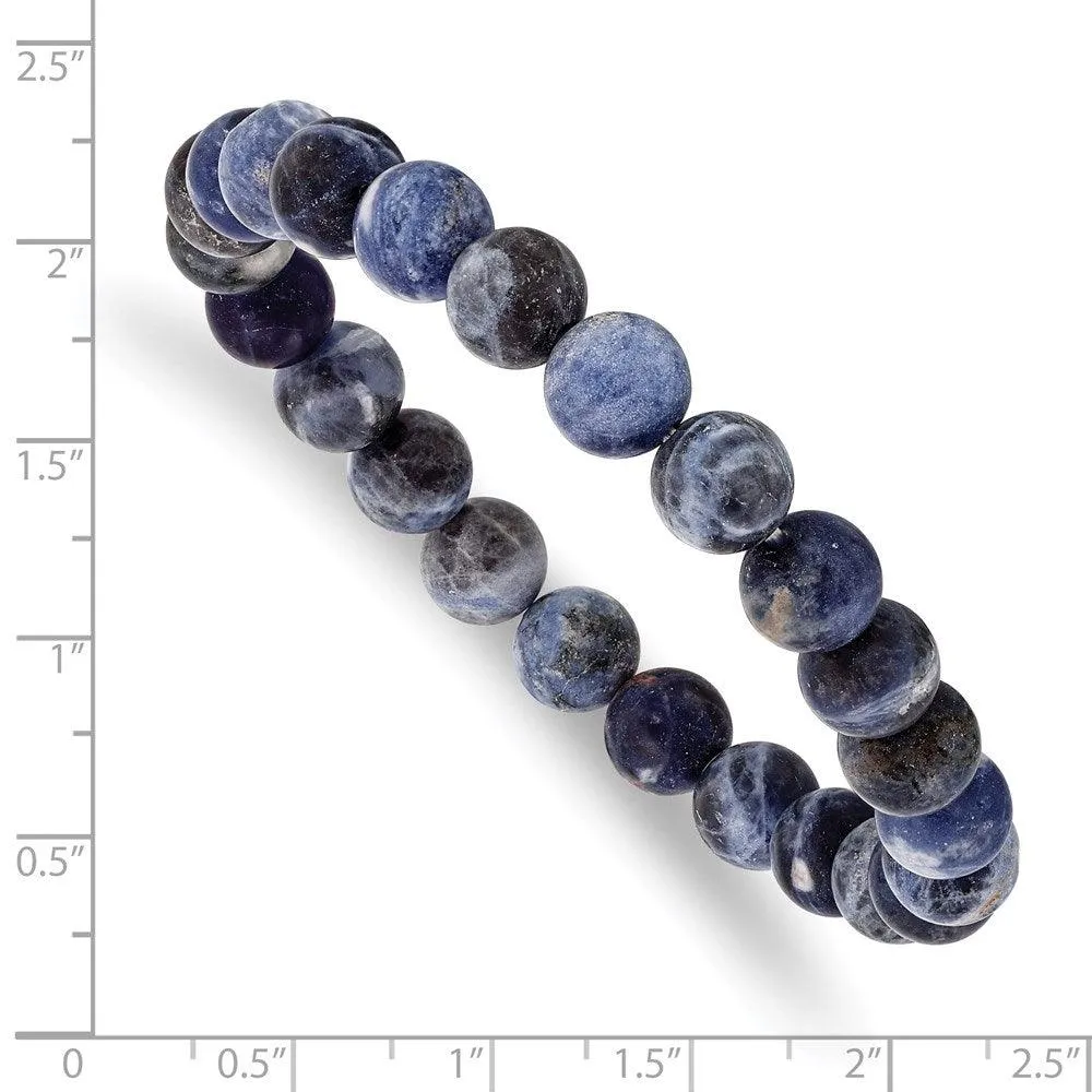 Chisel Jewelry Sodalite Agate Beaded Stretch Bracelet