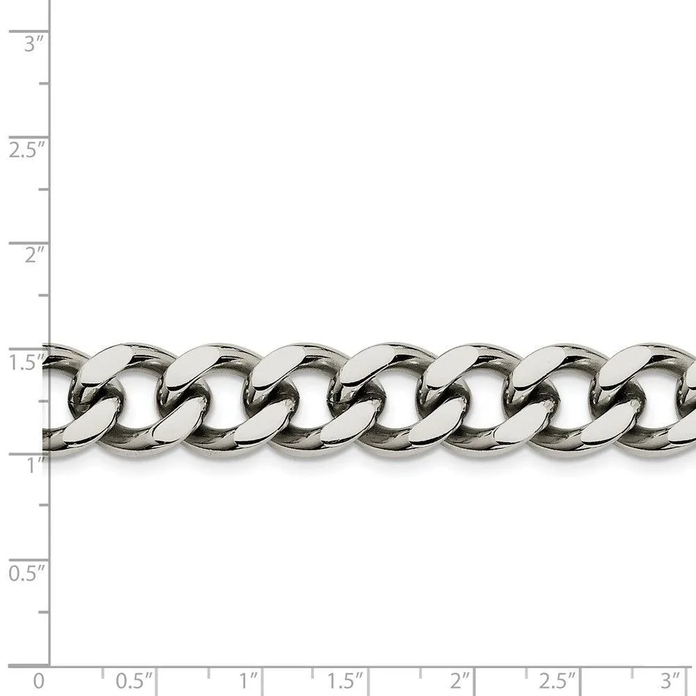 Chisel Jewelry Stainless Steel 13.75mm 8.5in Curb Chain