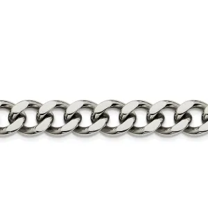 Chisel Jewelry Stainless Steel 13.75mm 8.5in Curb Chain