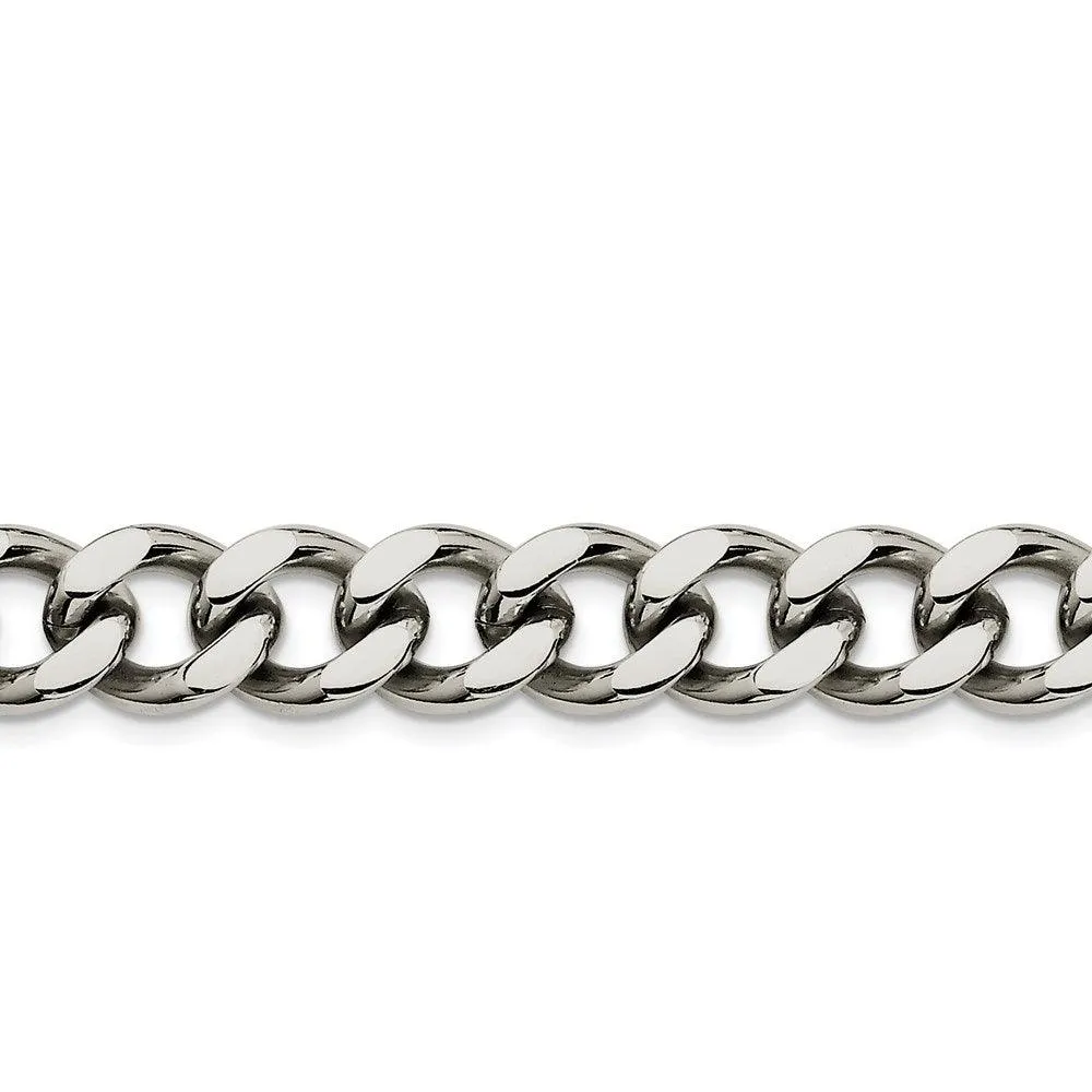 Chisel Jewelry Stainless Steel 13.75mm 8.5in Curb Chain