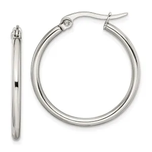 Chisel Jewelry Stainless Steel 27mm Diameter Hoop Earrings