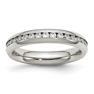 Chisel Jewelry Stainless Steel 4mm April Clear CZ Ring
