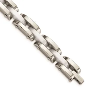 Chisel Jewelry Stainless Steel & White Ceramic 7.5in Bracelet