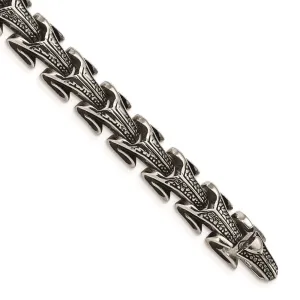 Chisel Jewelry Stainless Steel Antiqued Bracelet