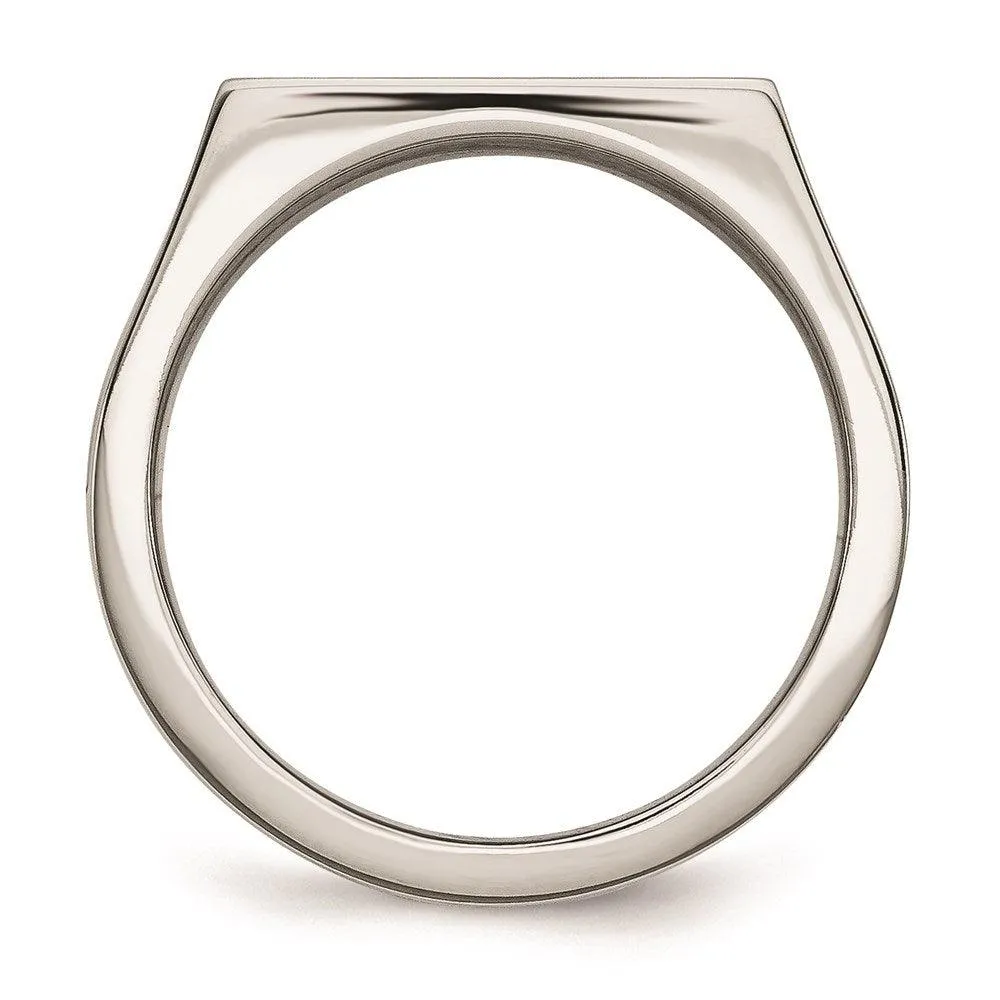 Chisel Jewelry Stainless Steel Black & White Diamond Ring