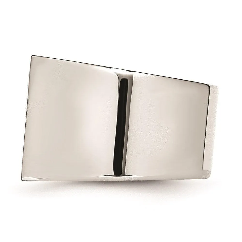 Chisel Jewelry Stainless Steel Black & White Diamond Ring