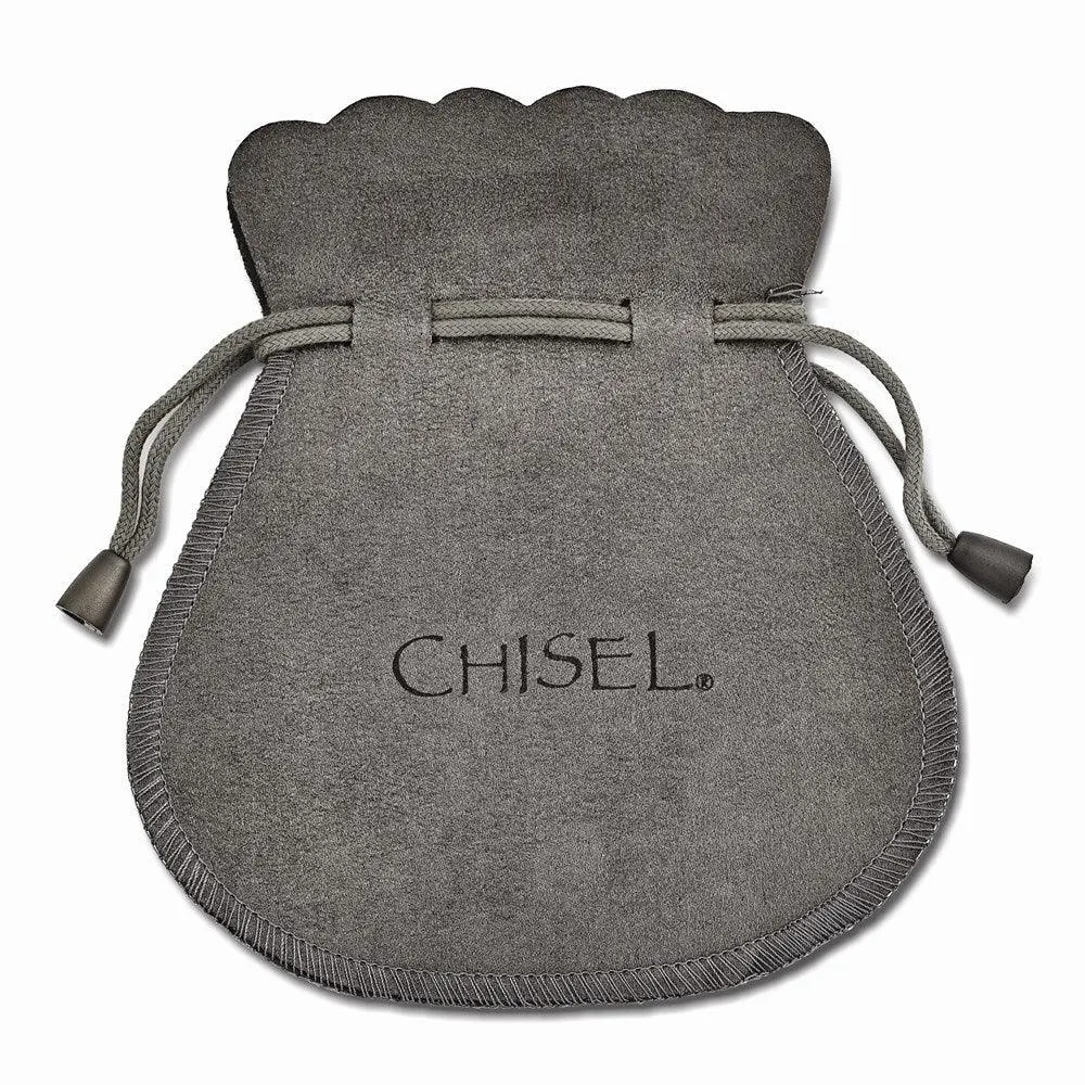 Chisel Jewelry Stainless Steel Black Rubber Cuff Bangle