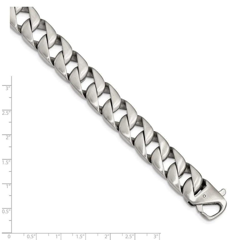 Chisel Jewelry Stainless Steel Brushed 8.5 inch Bracelet