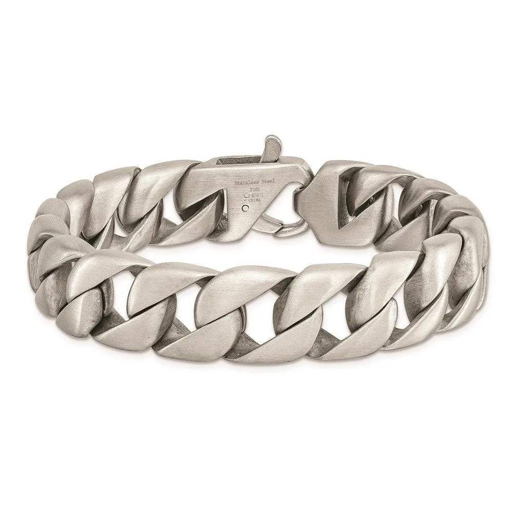 Chisel Jewelry Stainless Steel Brushed 8.5 inch Bracelet