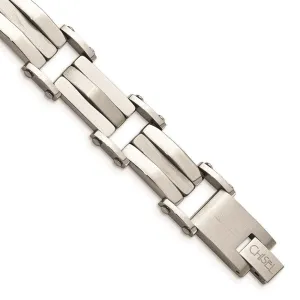 Chisel Jewelry Stainless Steel Brushed & Polished 8.5in Bracelet