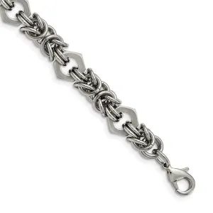 Chisel Jewelry Stainless Steel Brushed and Polished 8.25in Bracelet