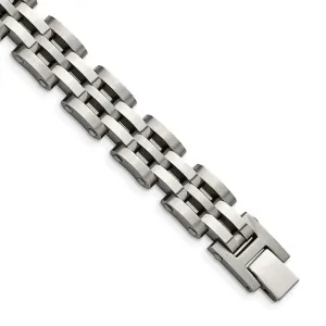 Chisel Jewelry Stainless Steel Brushed and Polished 8.75in Link Bracelet