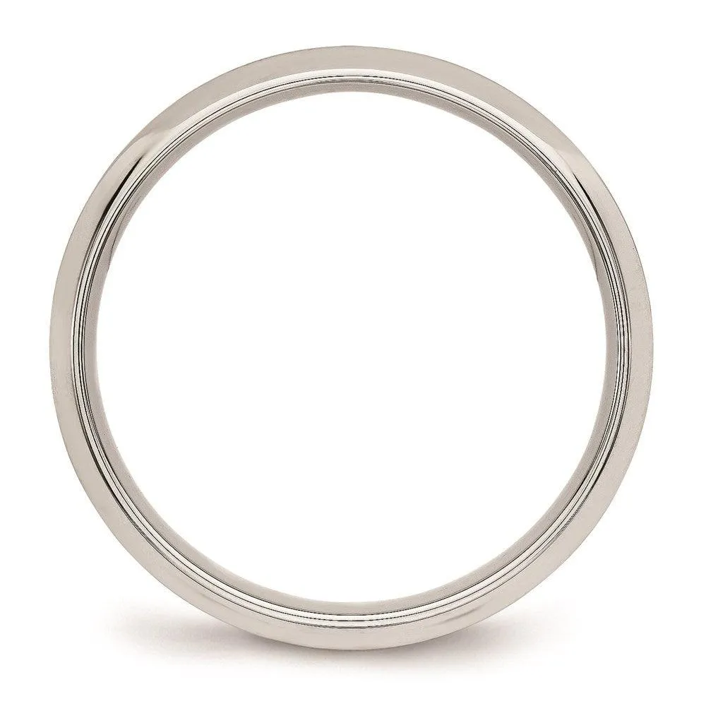 Chisel Jewelry Stainless Steel Brushed and Polished Ridged 5.00mm Band