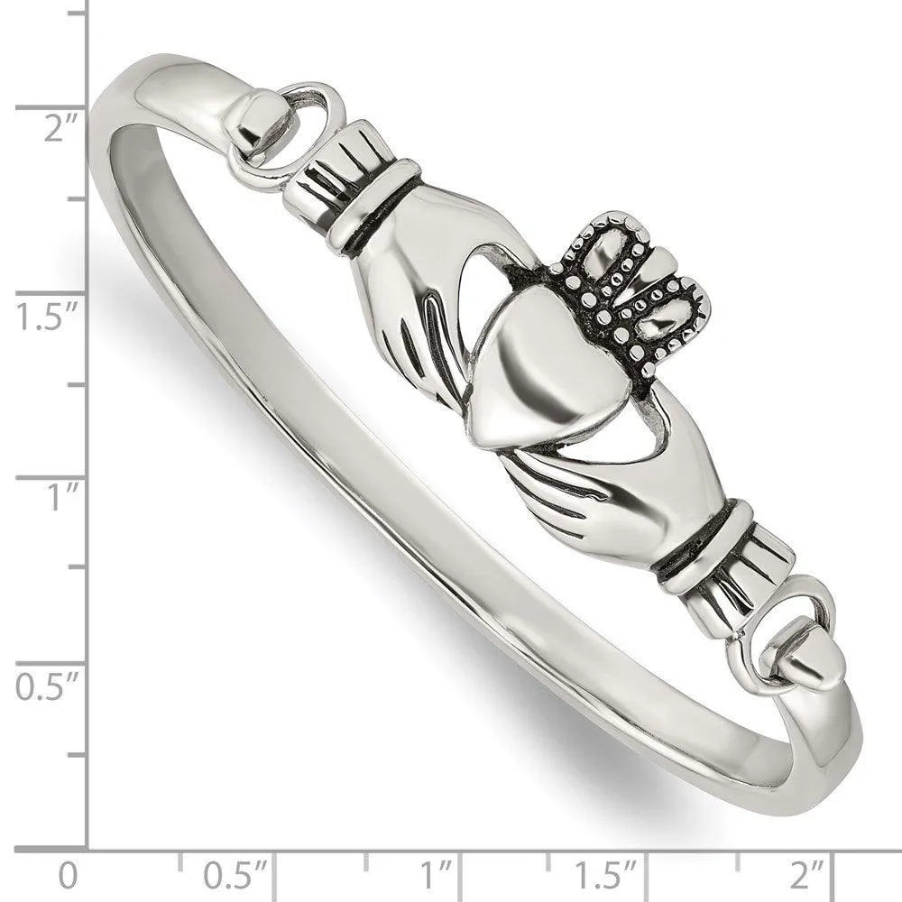 Chisel Jewelry Stainless Steel Claddagh Bangle