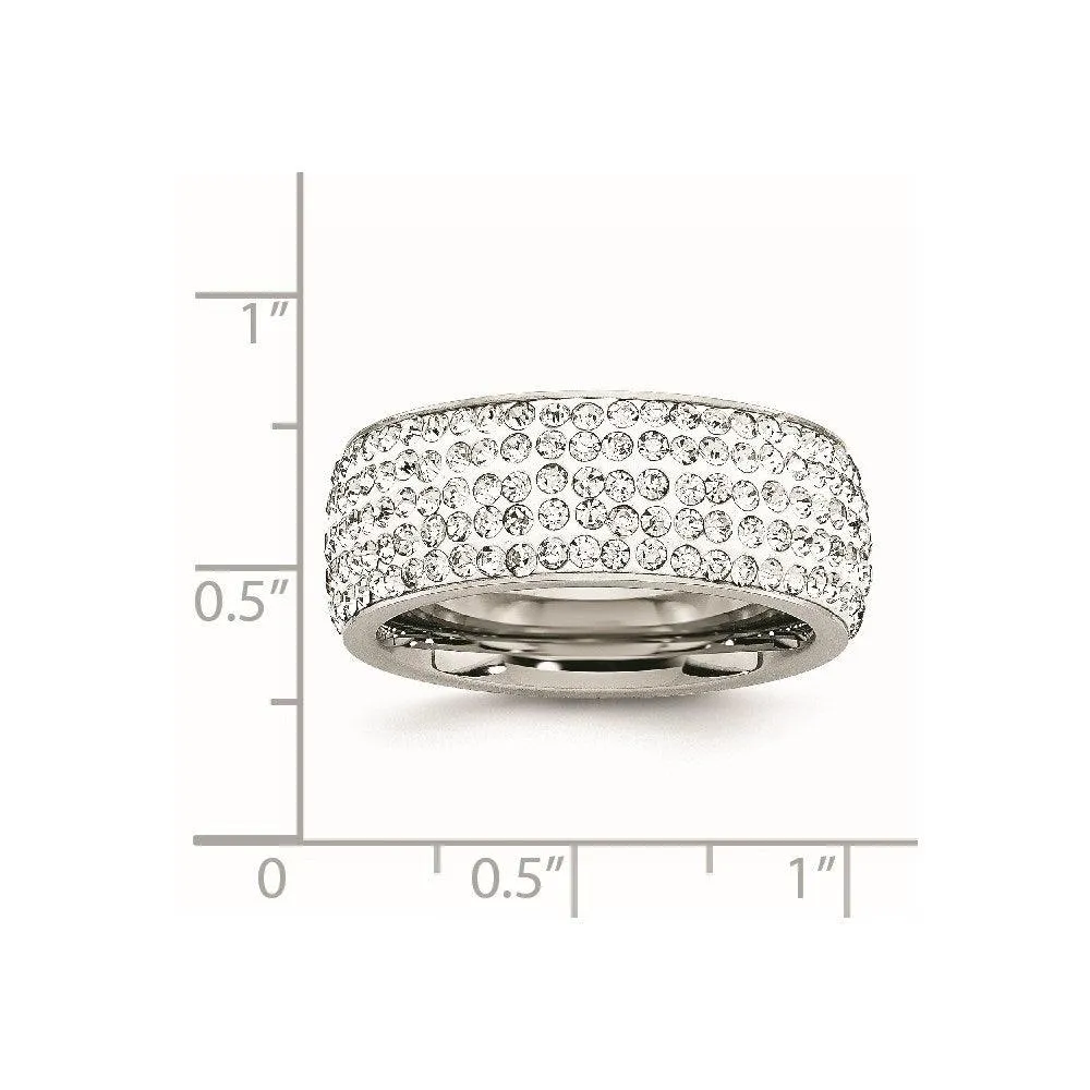 Chisel Jewelry Stainless Steel Crystal 9mm Eternity Ring