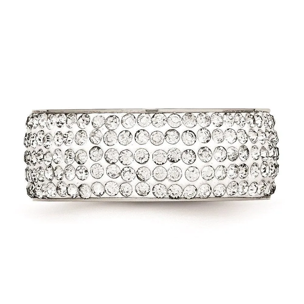 Chisel Jewelry Stainless Steel Crystal 9mm Eternity Ring