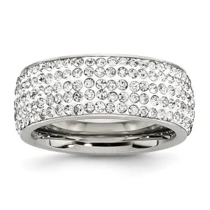 Chisel Jewelry Stainless Steel Crystal 9mm Eternity Ring