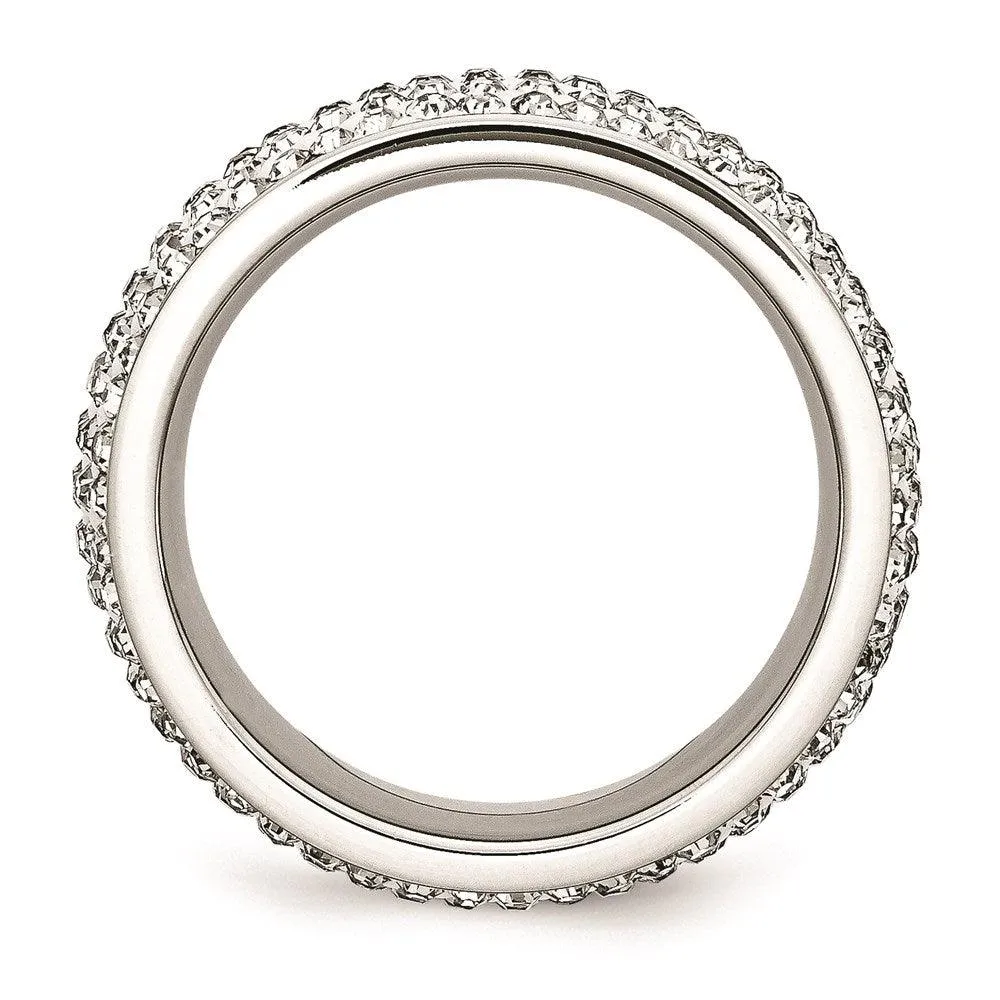 Chisel Jewelry Stainless Steel Crystal 9mm Eternity Ring