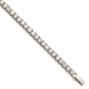 Chisel Jewelry Stainless Steel CZ 7.5in Bracelet