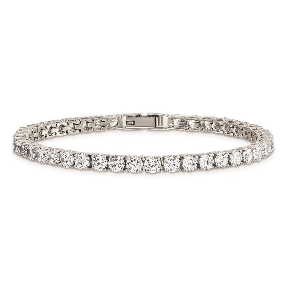 Chisel Jewelry Stainless Steel CZ 7.5in Bracelet