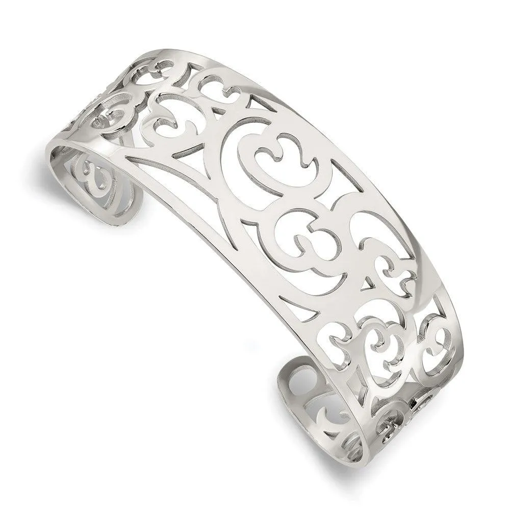 Chisel Jewelry Stainless Steel Fancy Cuff Bracelet