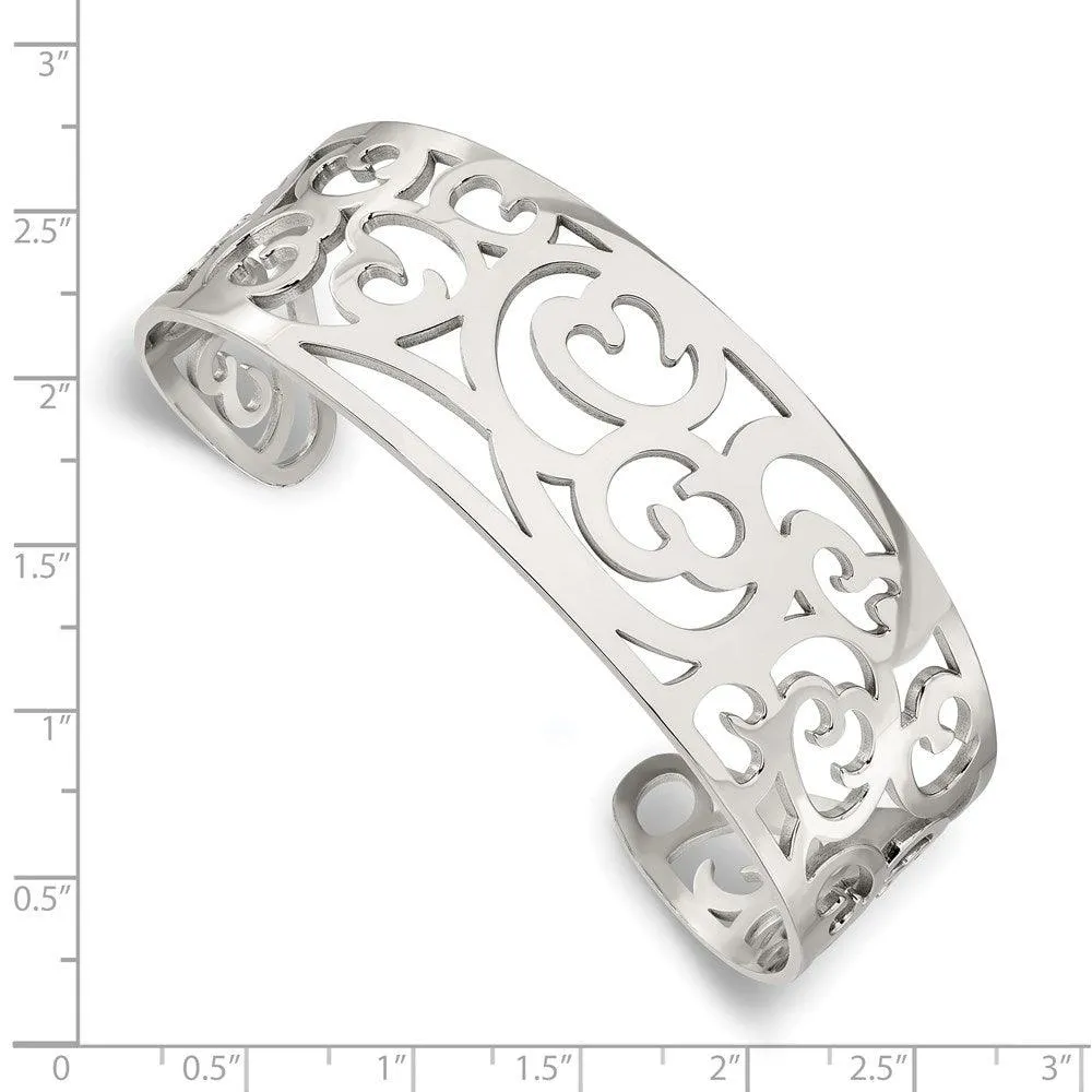 Chisel Jewelry Stainless Steel Fancy Cuff Bracelet