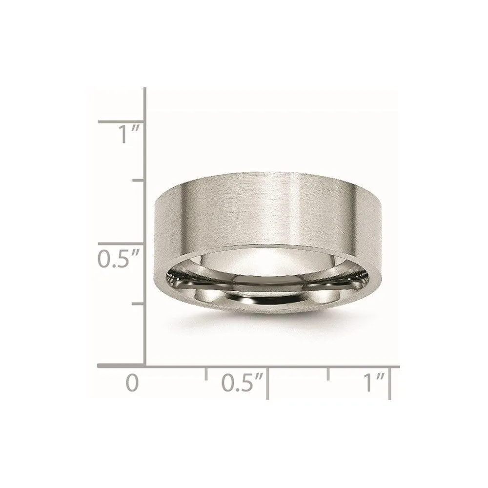 Chisel Jewelry Stainless Steel Flat 8mm Brushed Band