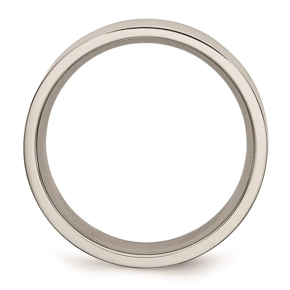 Chisel Jewelry Stainless Steel Flat 8mm Brushed Band