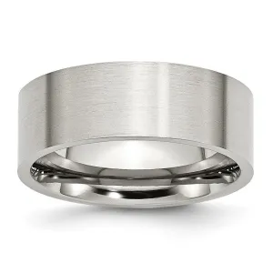 Chisel Jewelry Stainless Steel Flat 8mm Brushed Band