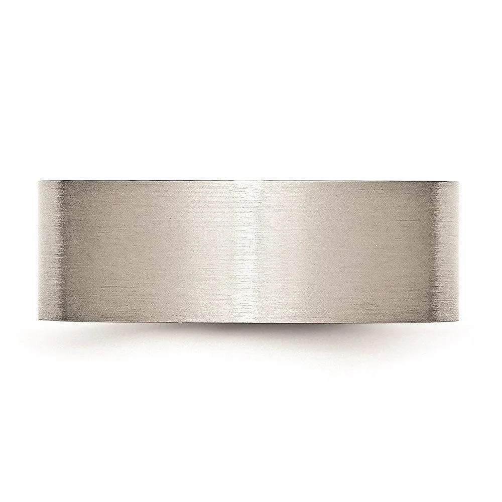 Chisel Jewelry Stainless Steel Flat 8mm Brushed Band