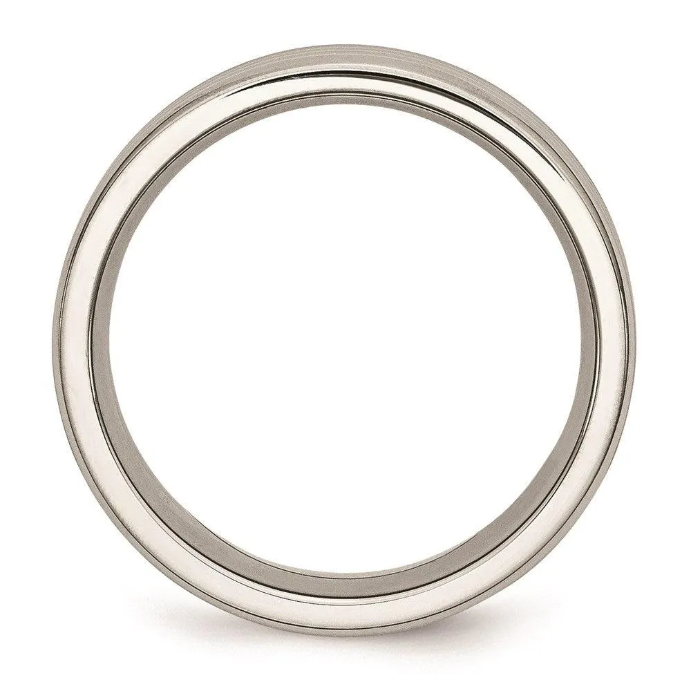 Chisel Jewelry Stainless Steel Grooved 8mm Polished Band