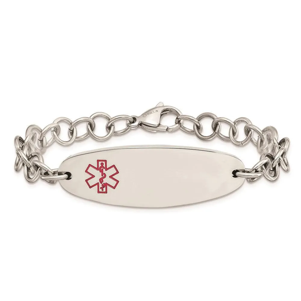 Chisel Jewelry Stainless Steel Medical Jewelry 7.25in Bracelet